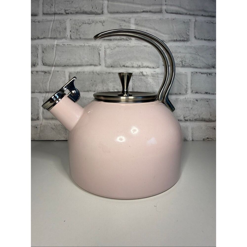 Kate Spade Lenox New York 2.5 Quart Whistling Tea Kettle Blush Pink 9” Tall
